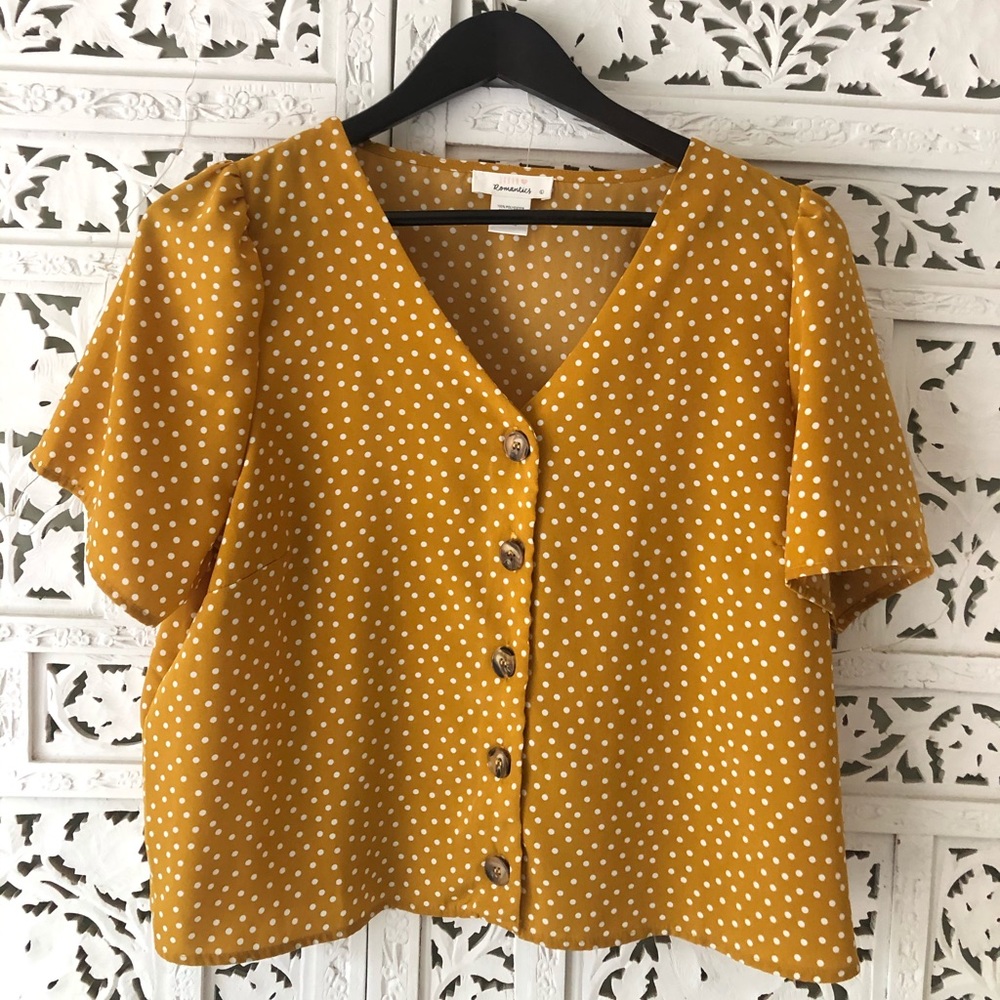 Yellow Polka-Dot Blouse